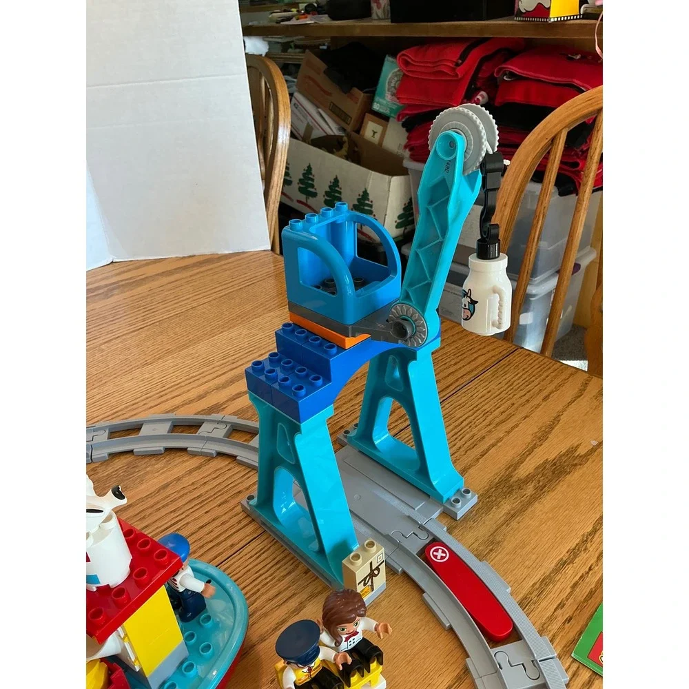 LEGO Duplo Cargo Train 10875 Push & Go Steam Train Harbor Crane Set works